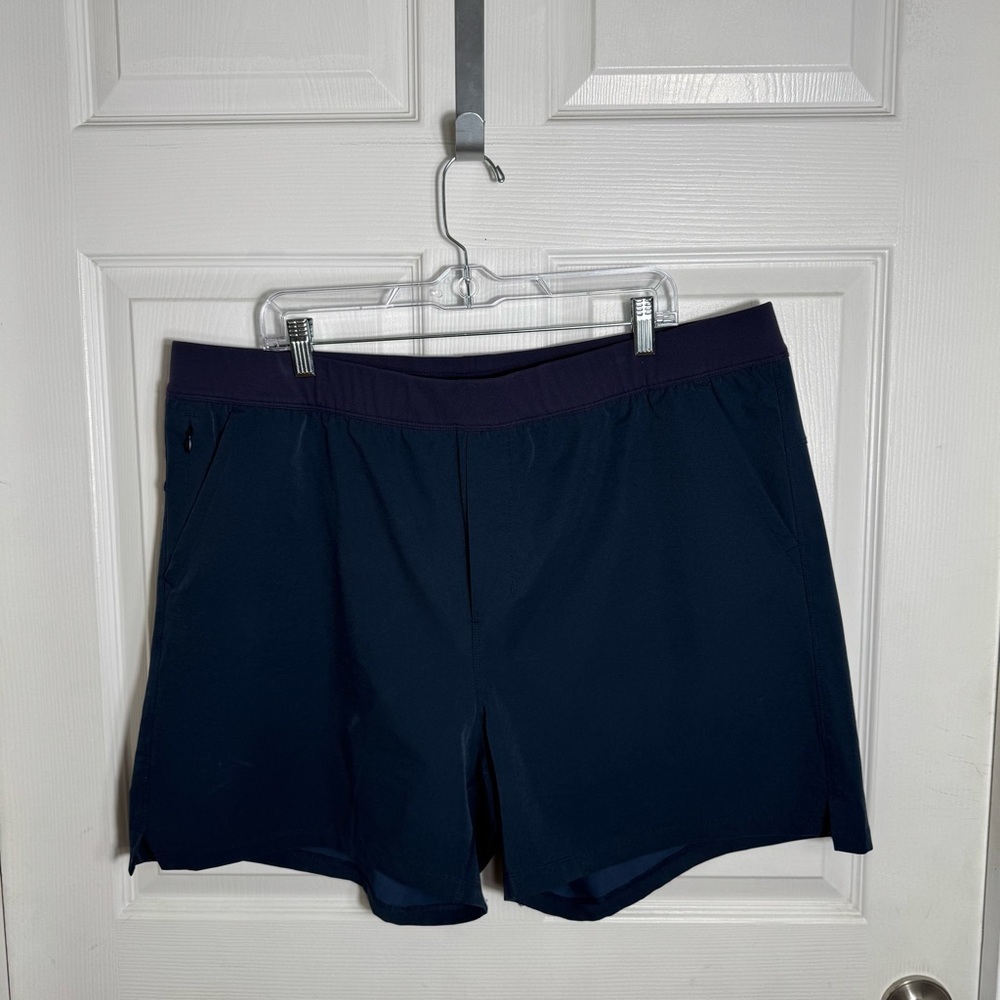Public Rec Flex Shorts Mens 42 Navy Blue Athletic 5” Drawstring - Picture 9 of 11